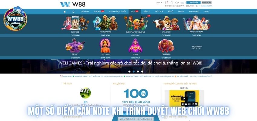 Một số điểm cần note khi trình duyệt web chơi WW88